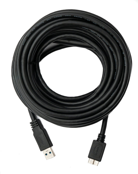 SYSTEM-S USB 3.0 snúra 8 m Micro B tengi í A tengi í svörtu