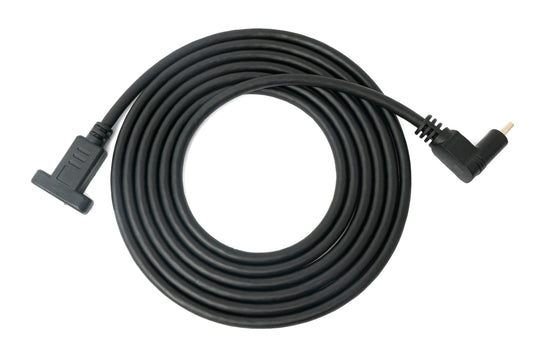 SYSTEM-S USB 3.1 Kabel 1,8 m Typ C Stecker zu Buchse Schraube Winkel in Schwarz