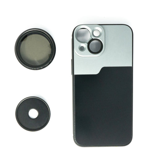 SYSTEM-S ND Vario sía 37 mm 2 til 4000 hlutlaus þéttleiki með hulstri fyrir iPhone 13 Mini