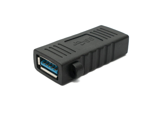 SYSTEM-S USB 3.0 millistykki af gerð A, kvenkyns í kvenkyns snúru, svört