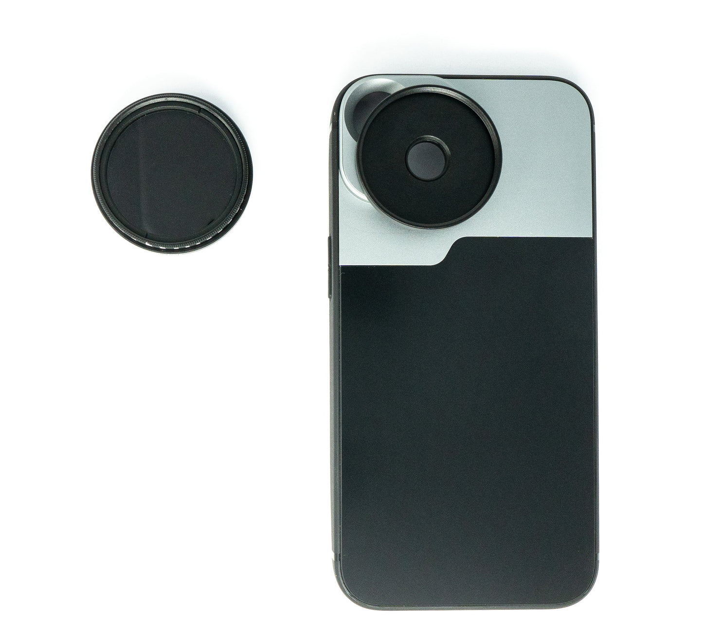 SYSTEM-S ND Vario sía 37 mm 2 til 4000 hlutlaus þéttleiki með hulstri fyrir iPhone 13