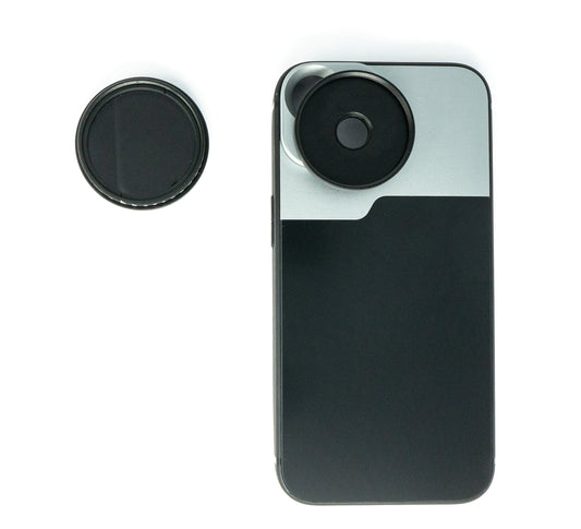 SYSTEM-S ND Vario sía 37 mm 2 til 4000 hlutlaus þéttleiki með hulstri fyrir iPhone 13