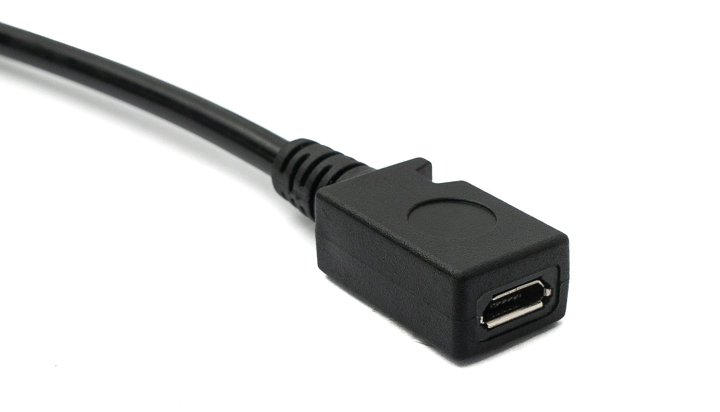SYSTEM-S USB 3.1 snúra 120 cm karlkyns í 2.0 Mini B kvenkyns spíral í svörtu