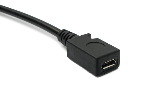 SYSTEM-S USB 3.1 snúra 120 cm karlkyns í 2.0 Mini B kvenkyns spíral í svörtu