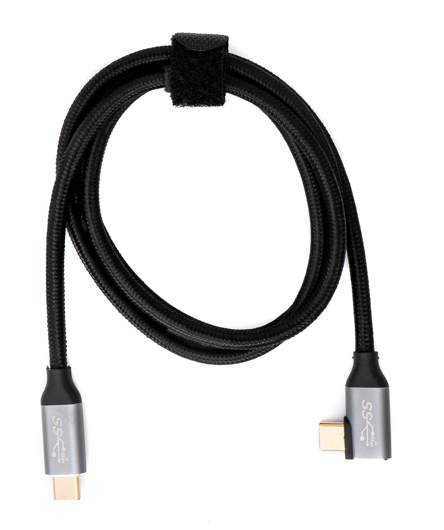 SYSTEM-S USB 3.1 Gen 2 100W snúra 100 cm Tegund C karlkyns í karlkyns, fléttuð, svört