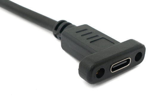 SYSTEM-S USB 3.1 snúra 1,8 m Tegund C karlkyns í kvenkyns skrúfusnúningur svartur