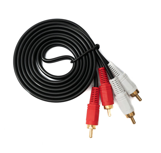 SYSTEM-S Cinch 2 RCA cable 1.5 m male to male stereo AV in black