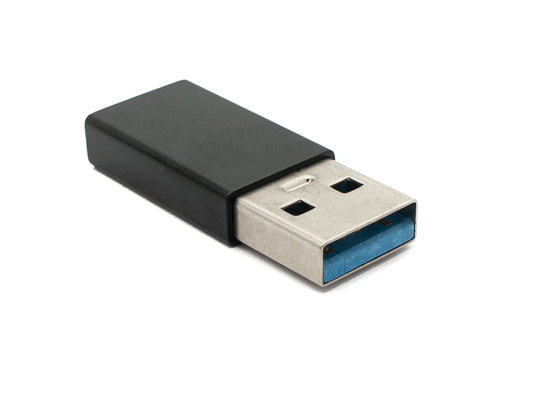 SYSTEM-S USB 3.1 millistykki af gerðinni C kvenkyns í 3.0 af gerðinni A karlkyns snúra í svörtu
