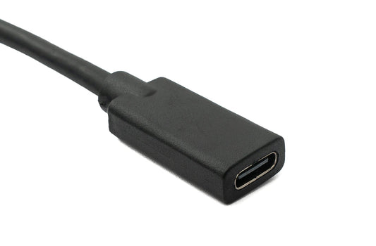 SYSTEM-S USB 3.1 Gen 2 100W Cable 1.8 m Type C Male to Female Screw Angle in Black