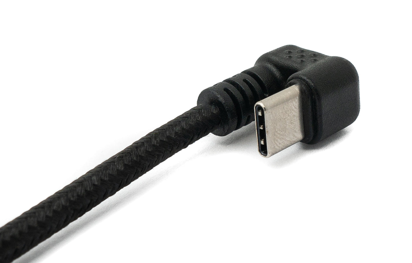 SYSTEM-S USB 3.1 Kabel 1,5m Typ C Stecker zu 2.0 A Stecker geflochten 180° Winkel Schwarz