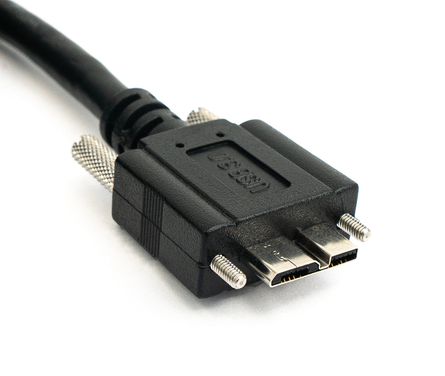 SYSTEM-S USB 3.0 Kabel 3 m Micro B Stecker zu Typ A Stecker Schraube in Schwarz