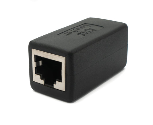 SYSTEM-S LAN millistykki RJ45 tengi í tengi Ethernet millistykki snúra í svörtu