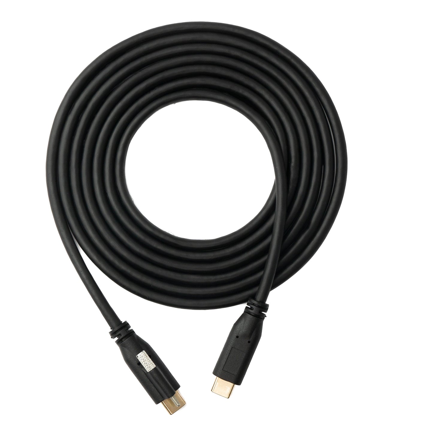 SYSTEM-S USB 3.1 Gen 2 100W snúra 2 m Tegund C karlkyns í karlkyns skrúfutengi svart