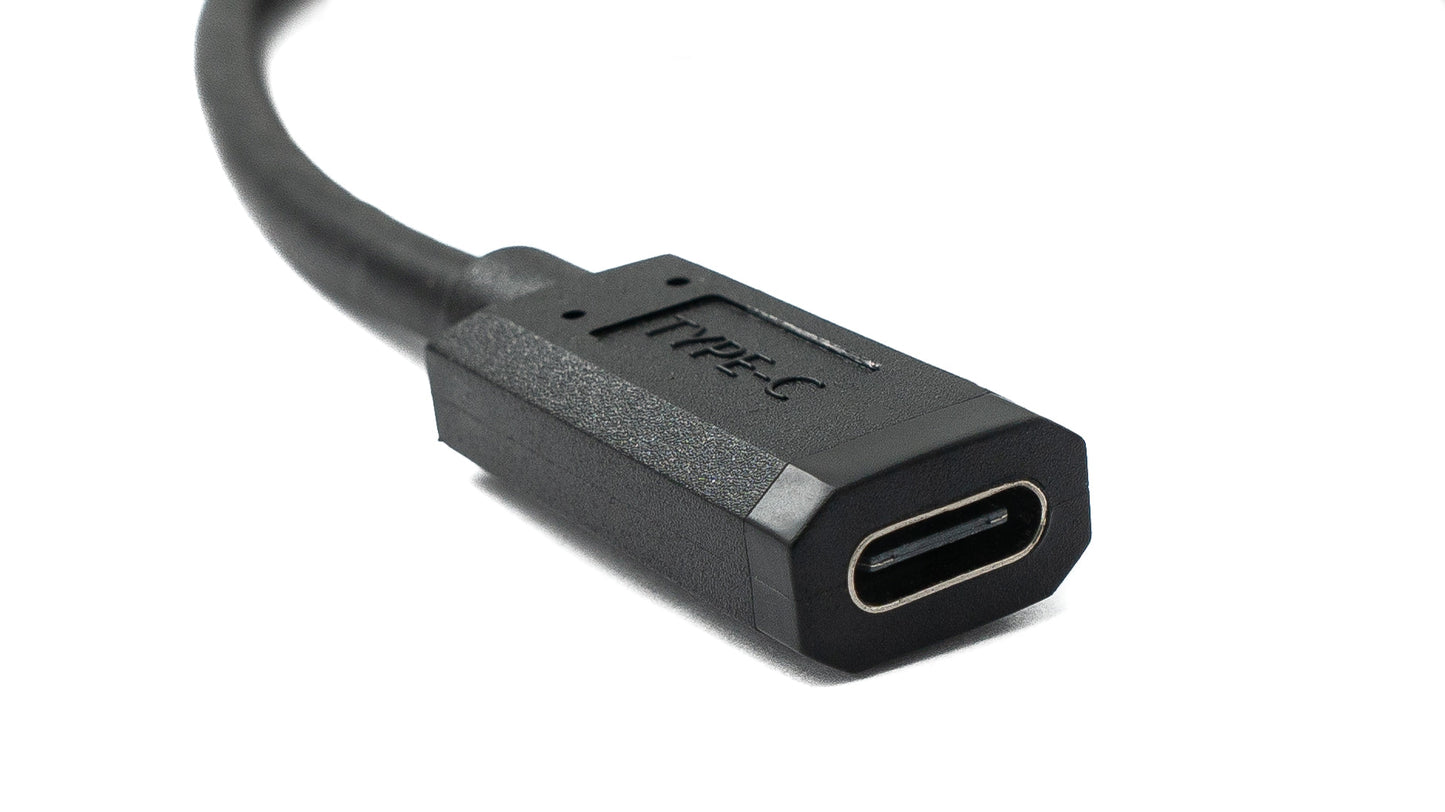 SYSTEM-S USB 3.1 U-snúnings 100 cm snúra af gerðinni C karlkyns í kvenkyns með 360° horni, svört