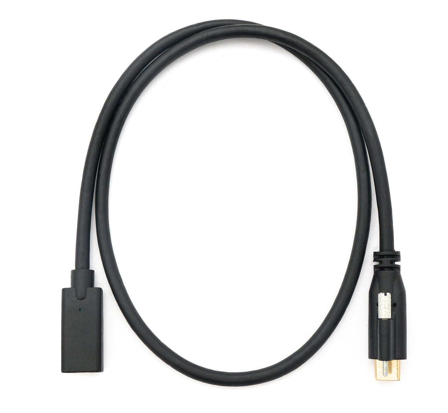 SYSTEM-S USB 3.1 Kabel 60 cm Typ C Stecker zu Buchse Schraube in Schwarz