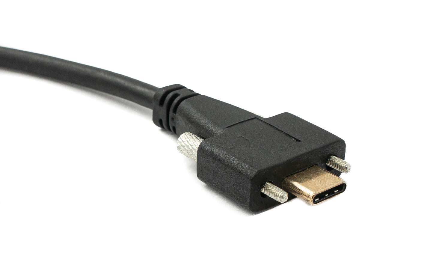 SYSTEM-S USB 3.1 Kabel 60 cm Typ C Stecker zu Buchse Schraube in Schwarz