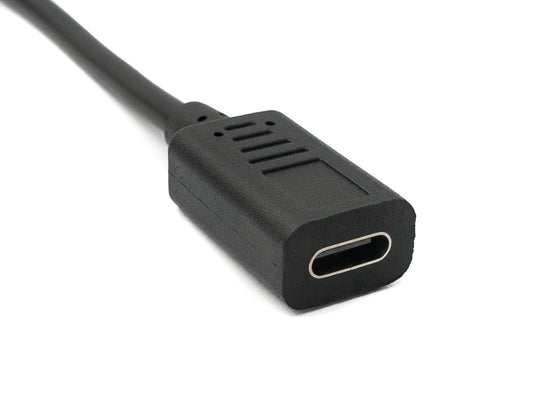 SYSTEM-S USB 3.1 cable 30 cm Type C male to female angle adapter in black