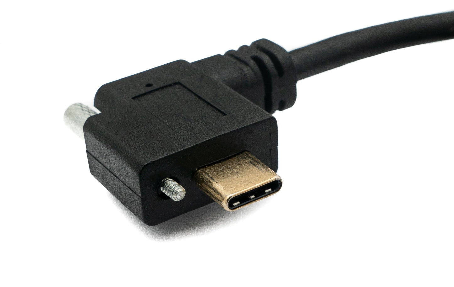 SYSTEM-S USB 3.1 Kabel 100 cm Typ C Stecker zu Buchse Schraube Winkel in Schwarz