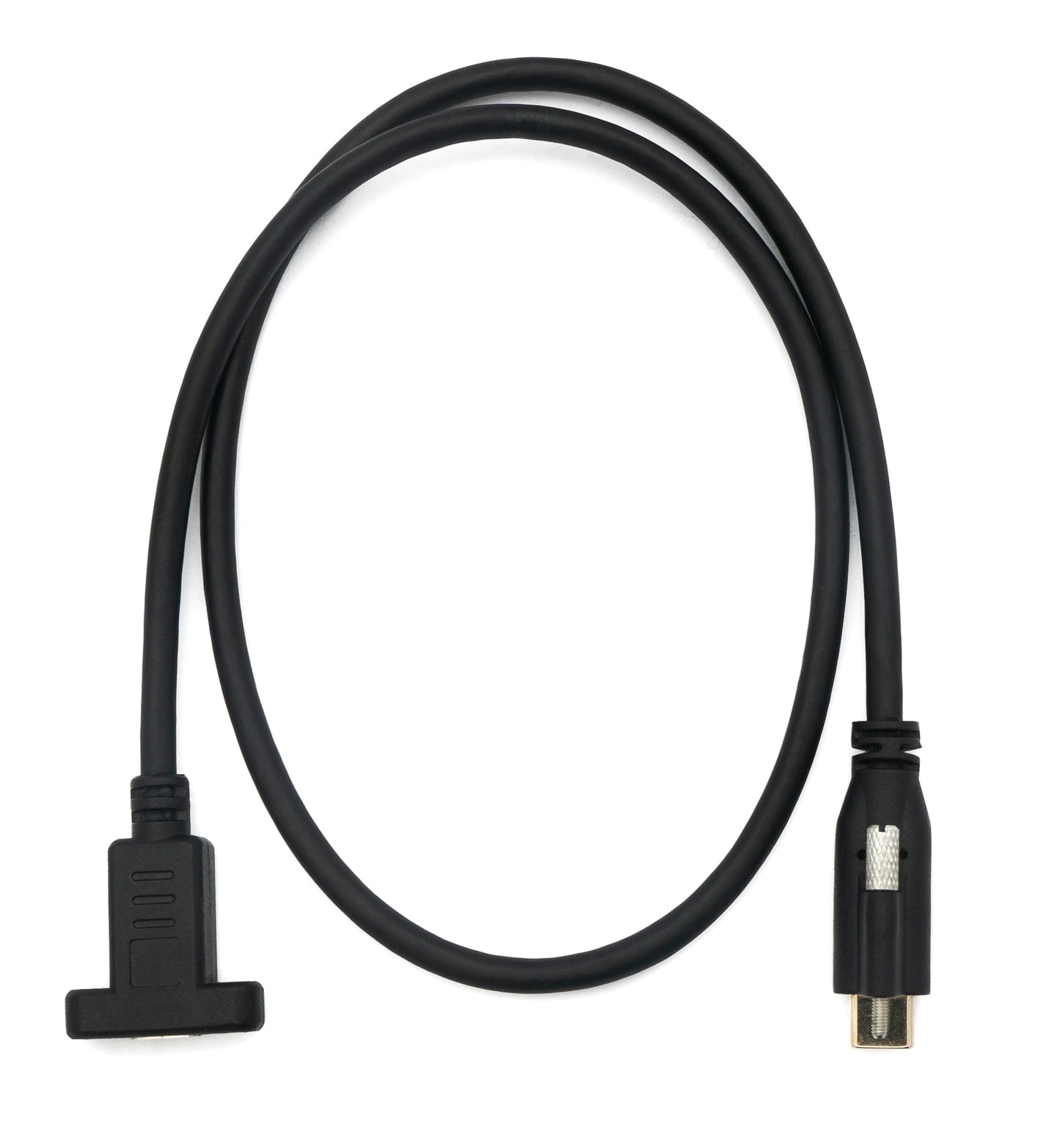 SYSTEM-S USB 3.1 snúra 60 cm Type C karlkyns í kvenkyns skrúfuð svart