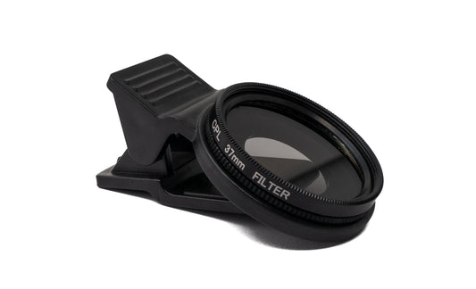 SYSTEM-S CPL Filter 37 mm lens with clip for smartphones in black