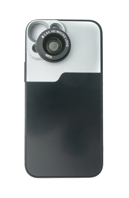 SYSTEM-S Macro Lens 2.8x HD Filter with Case in Black for iPhone 13 Mini