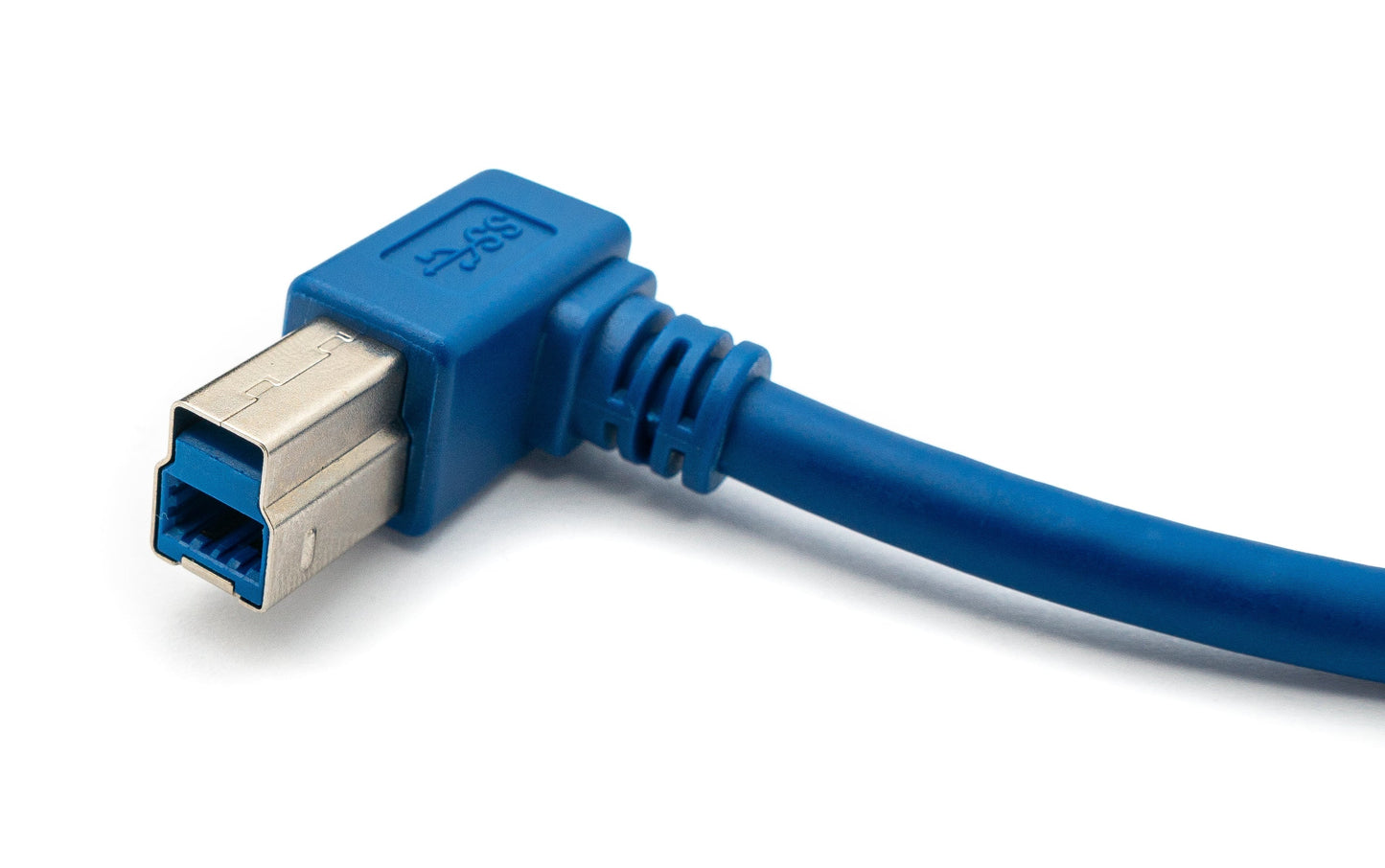 SYSTEM-S USB 3.0 Kabel 30 cm Typ B Stecker zu Typ A Stecker Winkel in Blau