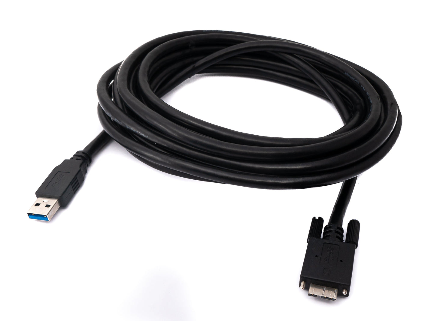 SYSTEM-S USB 3.0 cable 5 m Micro B plug to Type A plug screw in black