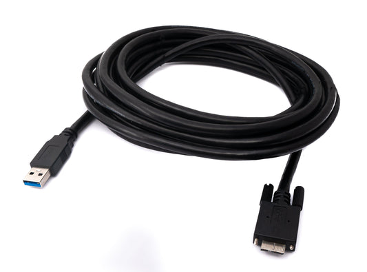 SYSTEM-S USB 3.0 cable 5 m Micro B plug to Type A plug screw in black