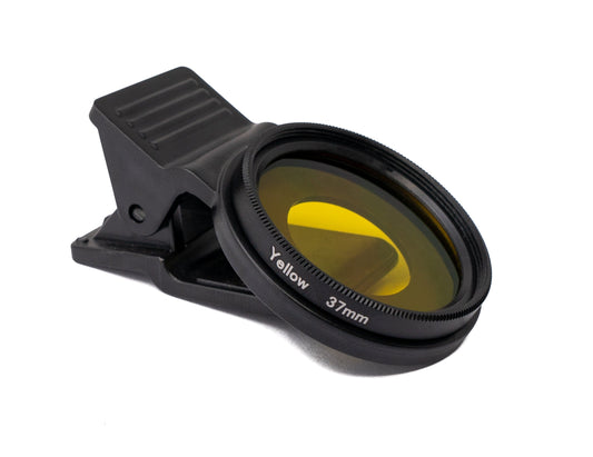 SYSTEM-S litasía fyrir gulan 37 mm linsu með klemmu fyrir snjallsíma í svörtu