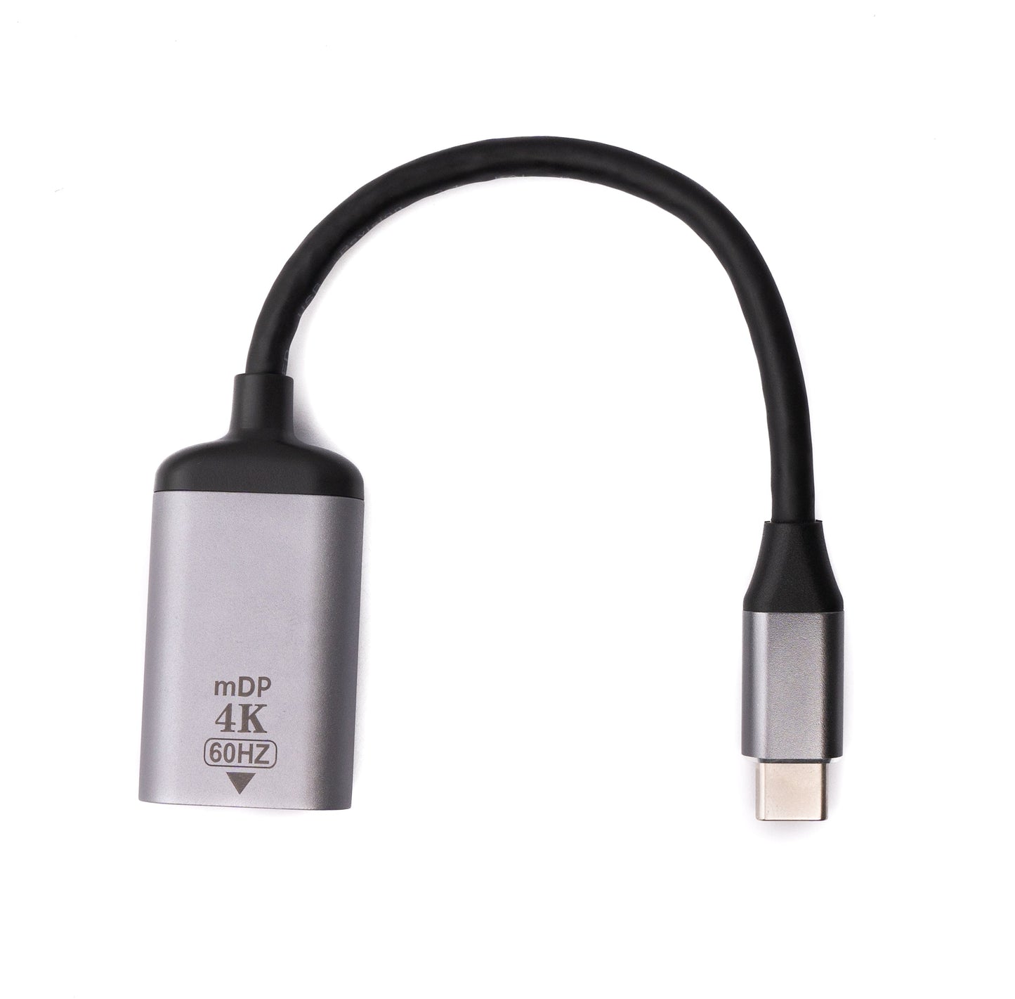 SYSTEM-S DisplayPort snúra 20 cm Mini DP kvenkyns í USB 3.1 Tegund C karlkyns í gráu