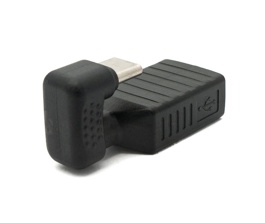SYSTEM-S USB 3.1 U-snúningur 180° millistykki af gerð C karlkyns í 2.0 af gerð A kvenkyns snúru í svörtu