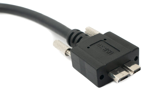 SYSTEM-S USB 3.0 cable 30 cm Micro B plug to A plug screw angle black