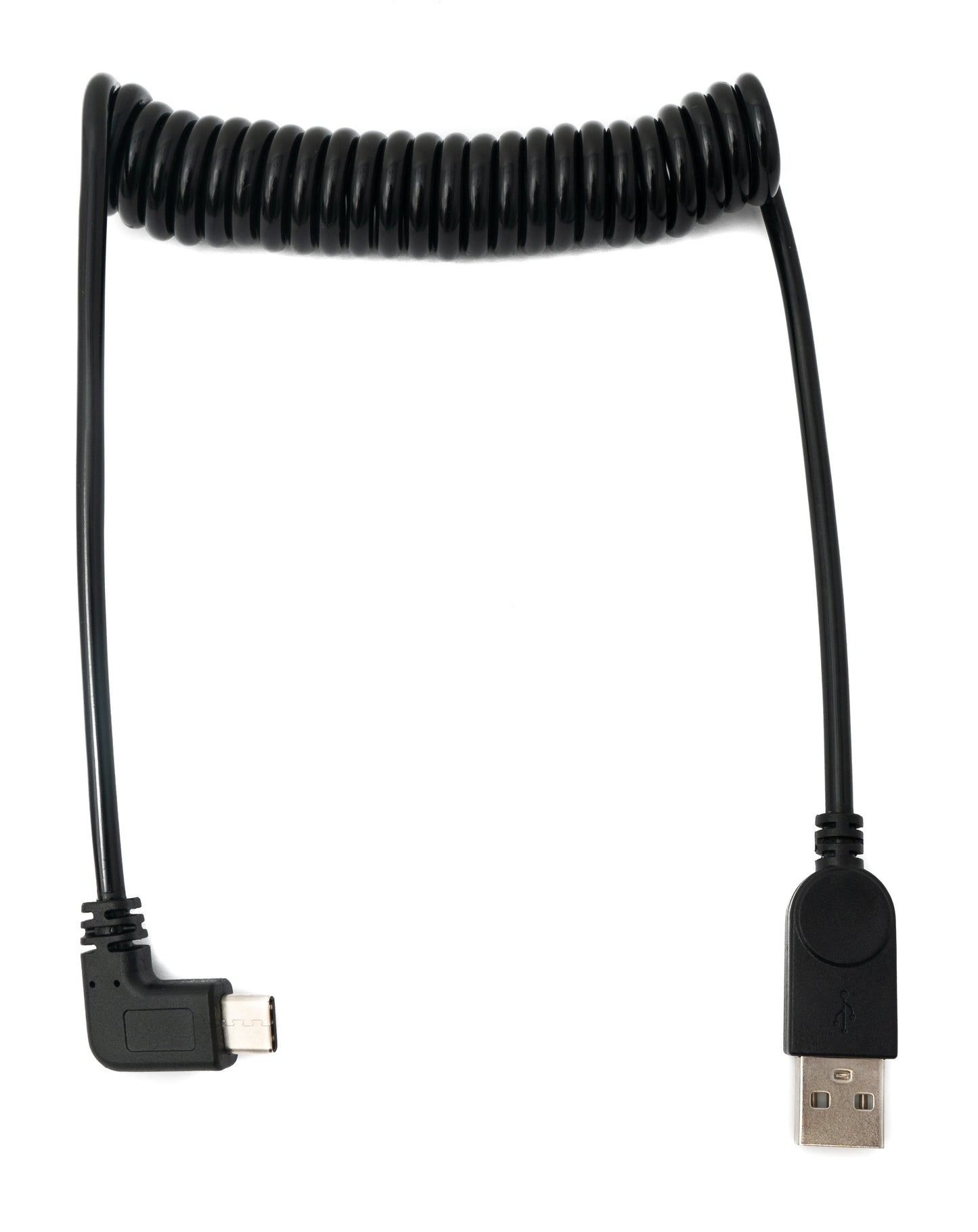 SYSTEM-S USB 3.1 cable 120 cm Type C male to A male spiral angled black