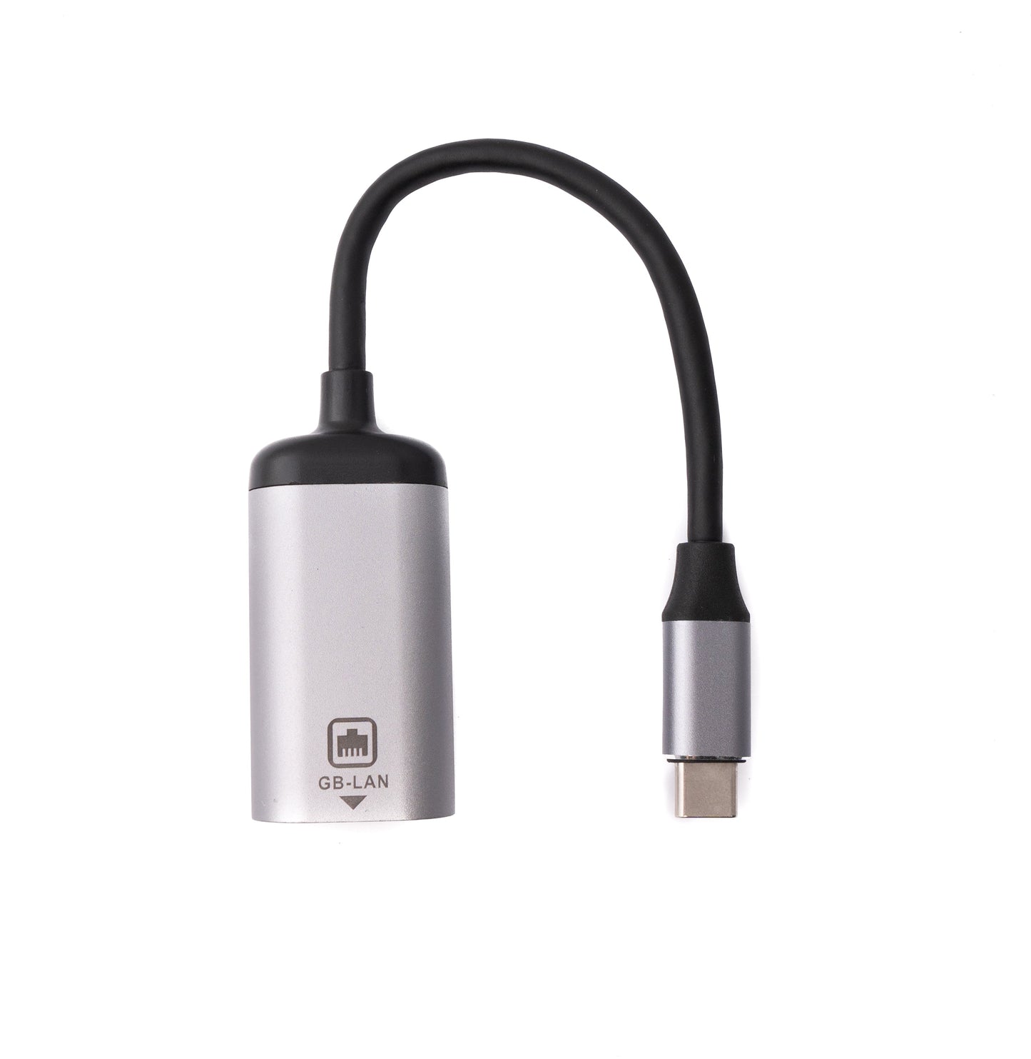 SYSTEM-S LAN snúra 20 cm RJ45 tengi í USB 3.1 Type C tengi millistykki í gráu