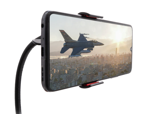 SYSTEM-S Universal flexibler Tisch & Bett Metall Schwanenhals Haltearm Halterung für Smartphone