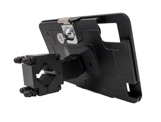 SYSTEM-S Stangenhalterung Klemme 360° Ständer abschließbar für iPad Mini 6 (2021) Schwarz