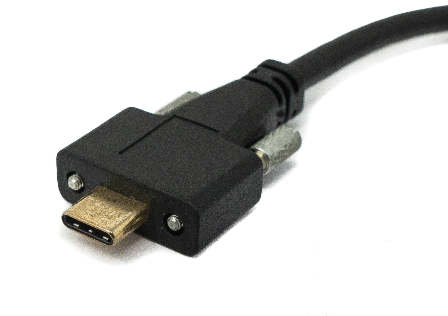 SYSTEM-S USB 3.1 Gen 2 snúra 30 cm Type C karlkyns í kvenkyns skrúfusnúningur svartur