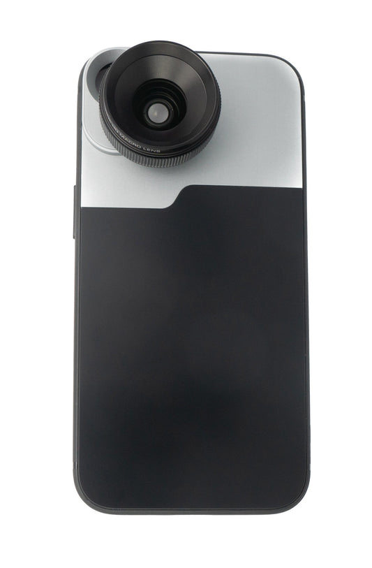 SYSTEM-S Macro linsa 1.1x til 2.8x sía með hulstri í svörtu fyrir iPhone 13