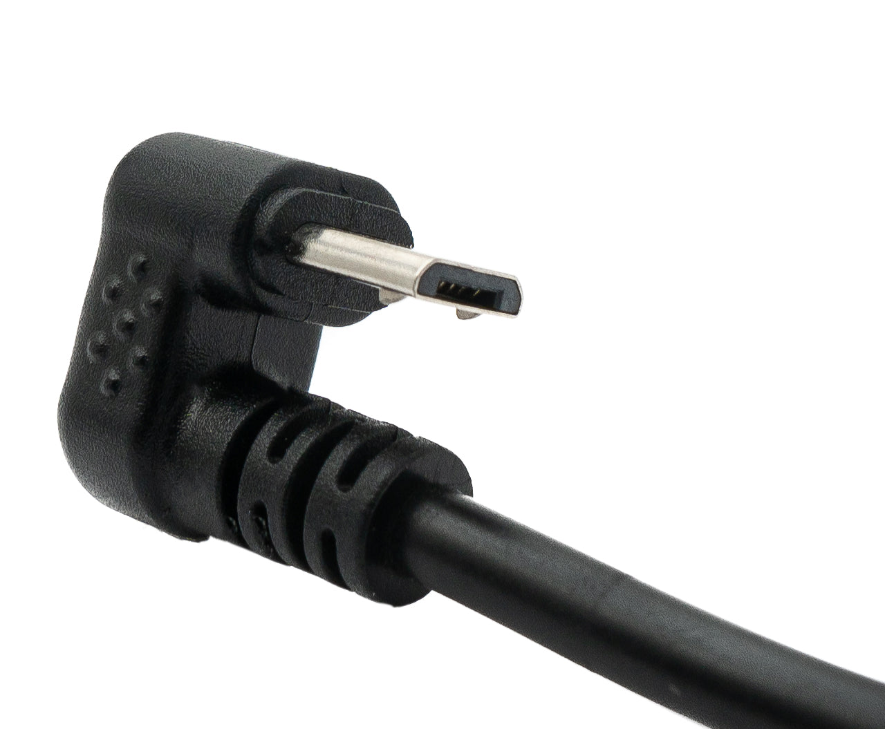 SYSTEM-S USB 2.0 snúra 30 cm Micro B tengi í Type A tengi 180° horn svart