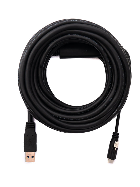SYSTEM-S USB 3.1 cable 8 m Type C male to Type A male screw in black