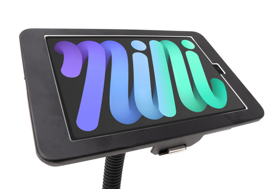 SYSTEM-S borðstandur, læsanlegur 360°, sveigjanlegur fyrir iPad Mini 6 (2021), svartur