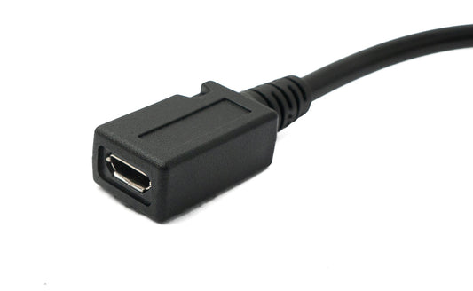 SYSTEM-S USB 2.0 snúra 27 cm Micro B kvenkyns í kvenkyns í svörtu