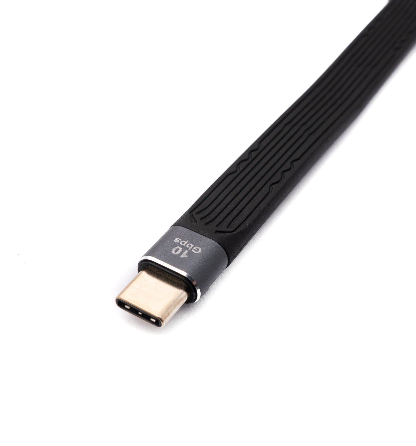 SYSTEM-S USB 3.1 Gen 2 snúra 13 cm Type C tengi í 3.0 A tengi flatt sveigjanlegt