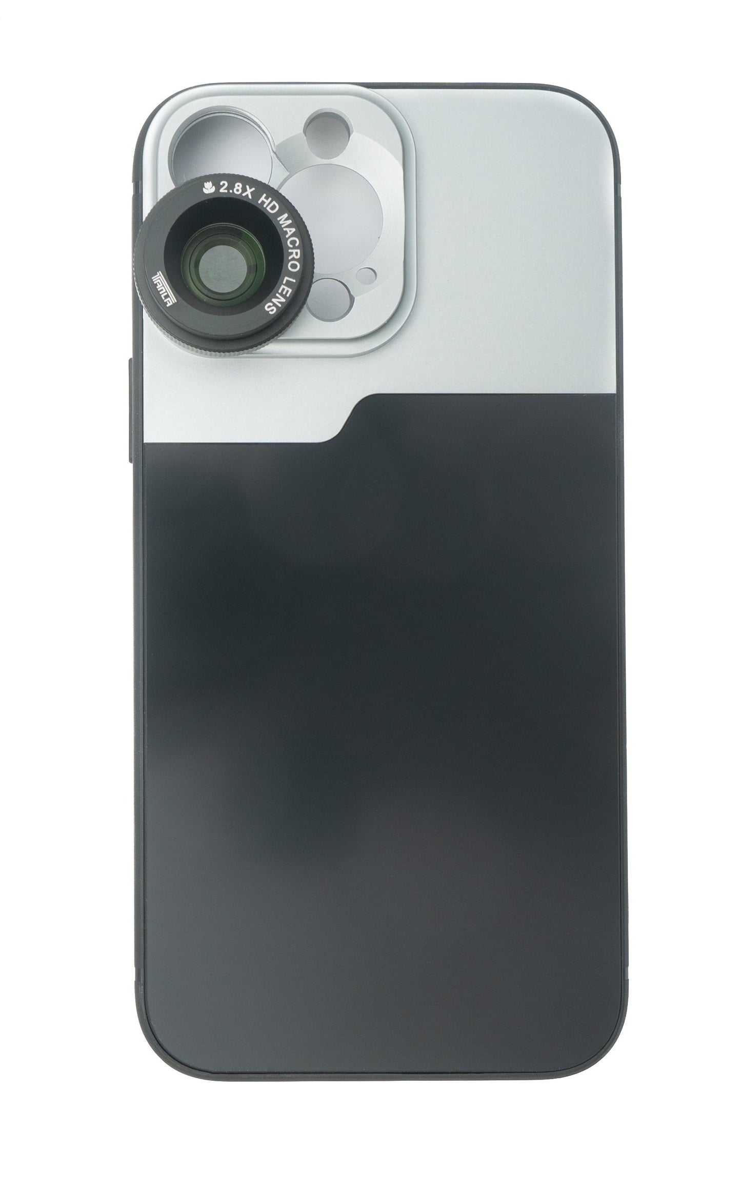 SYSTEM-S Macro linsa 2.8x HD sía með hulstri í svörtu fyrir iPhone 13 Pro Max