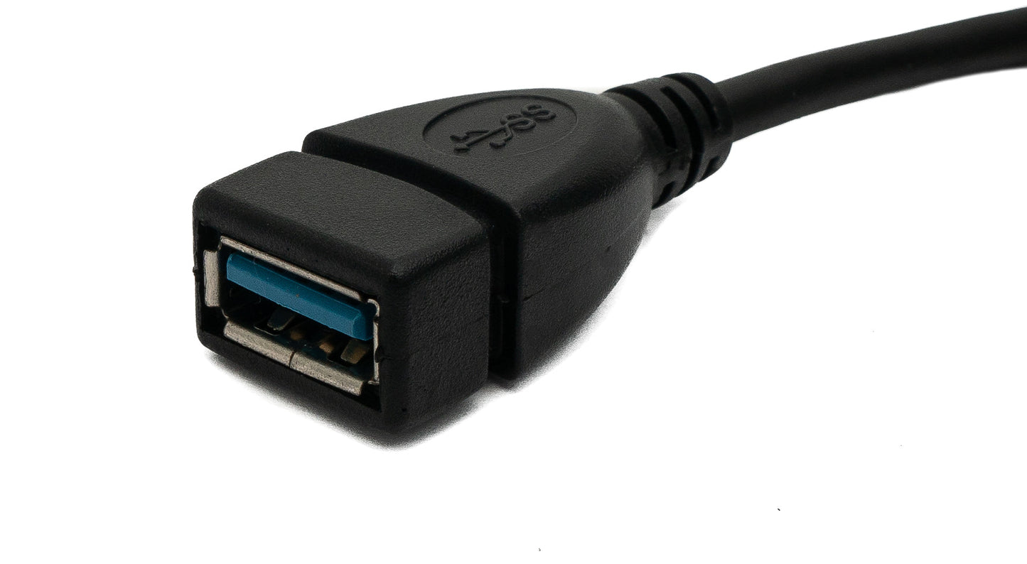 SYSTEM-S USB 3.0 Kabel 20 cm Typ A Stecker zu Buchse Winkel in Schwarz