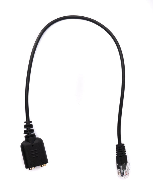 SYSTEM-S Símaheyrnartól millistykki 20 cm RJ9 tengi í 2x 3,5 mm jack hljóðsnúra svart