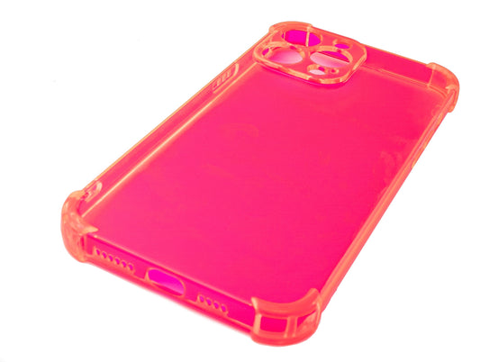 SYSTEM-S Pink Transparent Silicone Case for iPhone 13 Pro Max