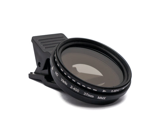 SYSTEM-S ND Vario sía 37 mm 2 til 400 grá linsa með klemmu fyrir snjallsíma í svörtu