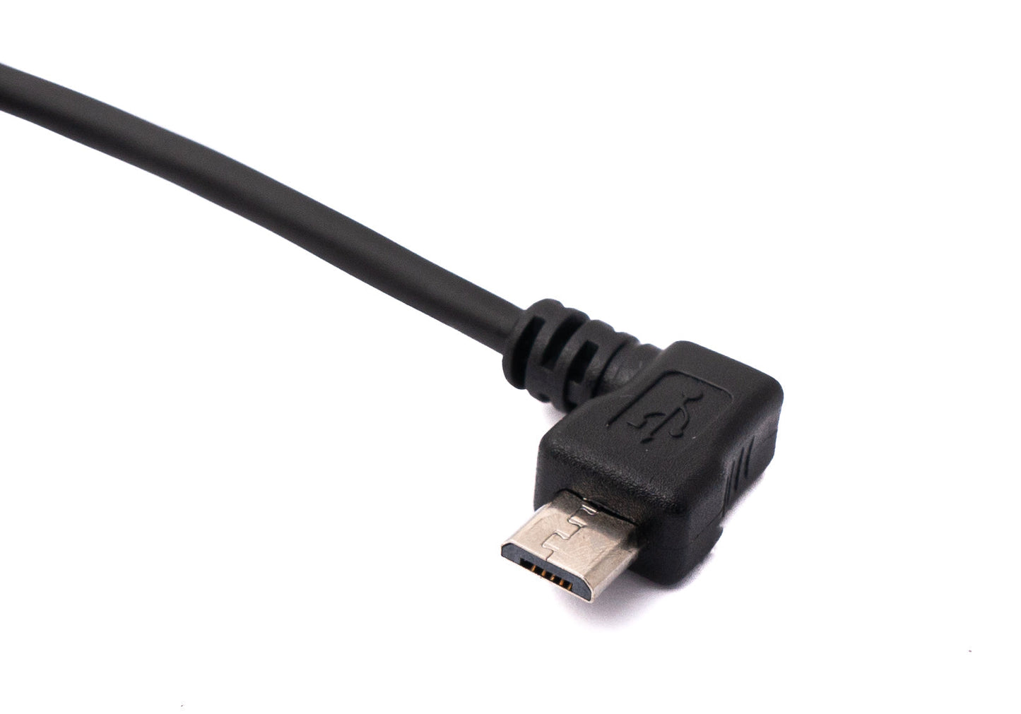 SYSTEM-S USB 2.0 snúra 200 cm Tegund A karlkyns í Micro B karlkyns spíralhornssnúra í svörtu
