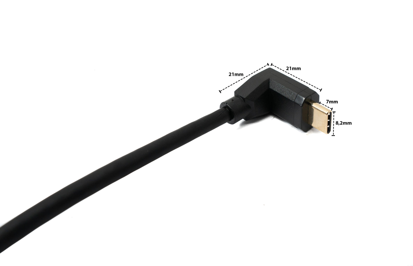 SYSTEM-S USB 3.1 Gen 2 Kabel 1,8 m Typ C Stecker zu Buchse Winkel in Schwarz